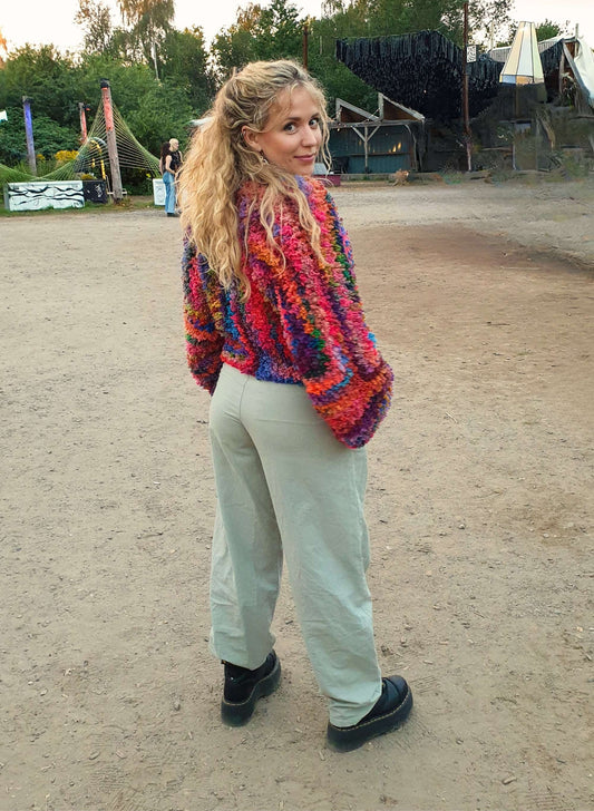 Bunte Strickjacke aus Wolle - Limited Edition