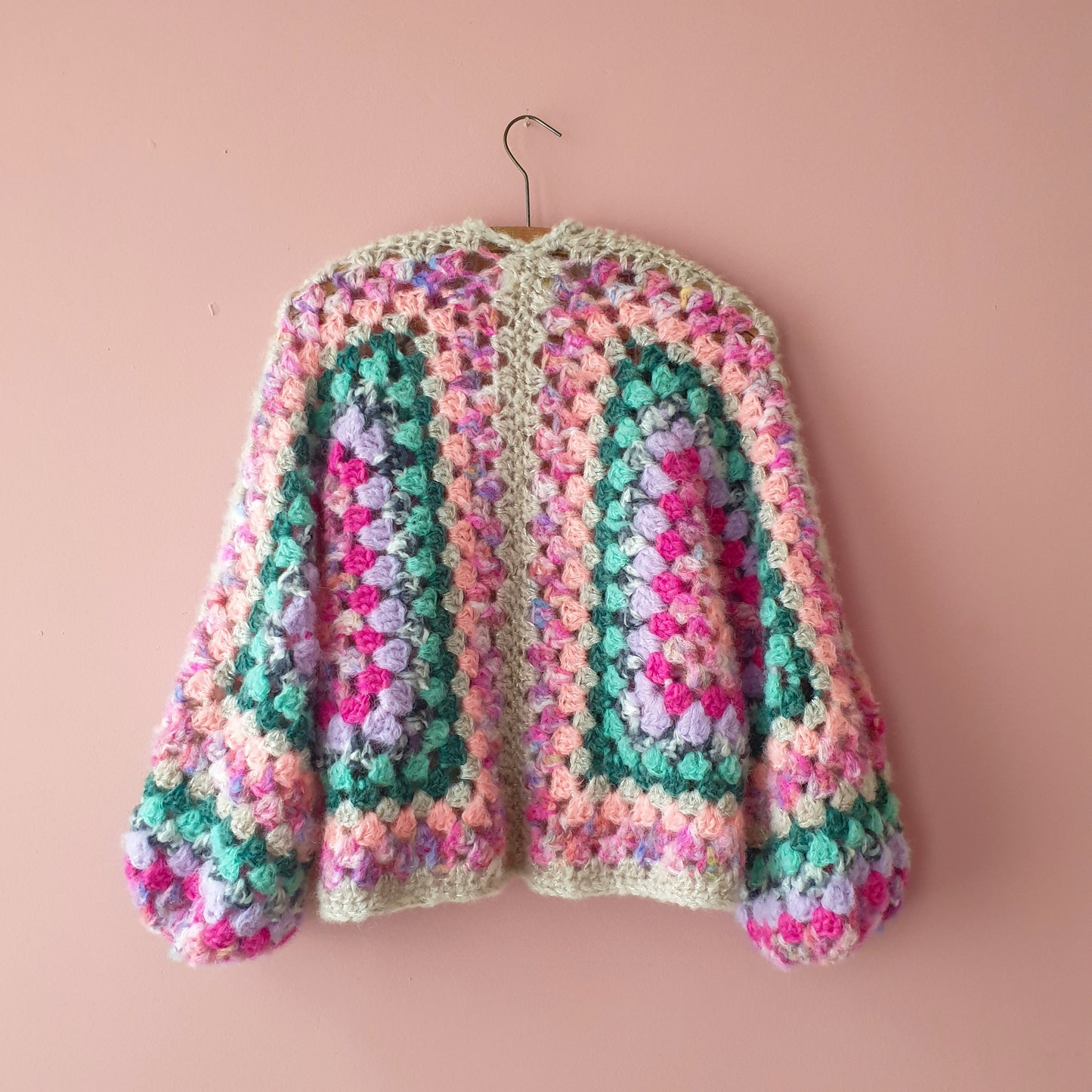 Gimme Candy Cardi | Handmade crochet cardigan made of alpaca &amp; mohair