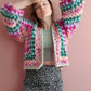 Gimme Candy Cardi | Handmade crochet cardigan made of alpaca &amp; mohair