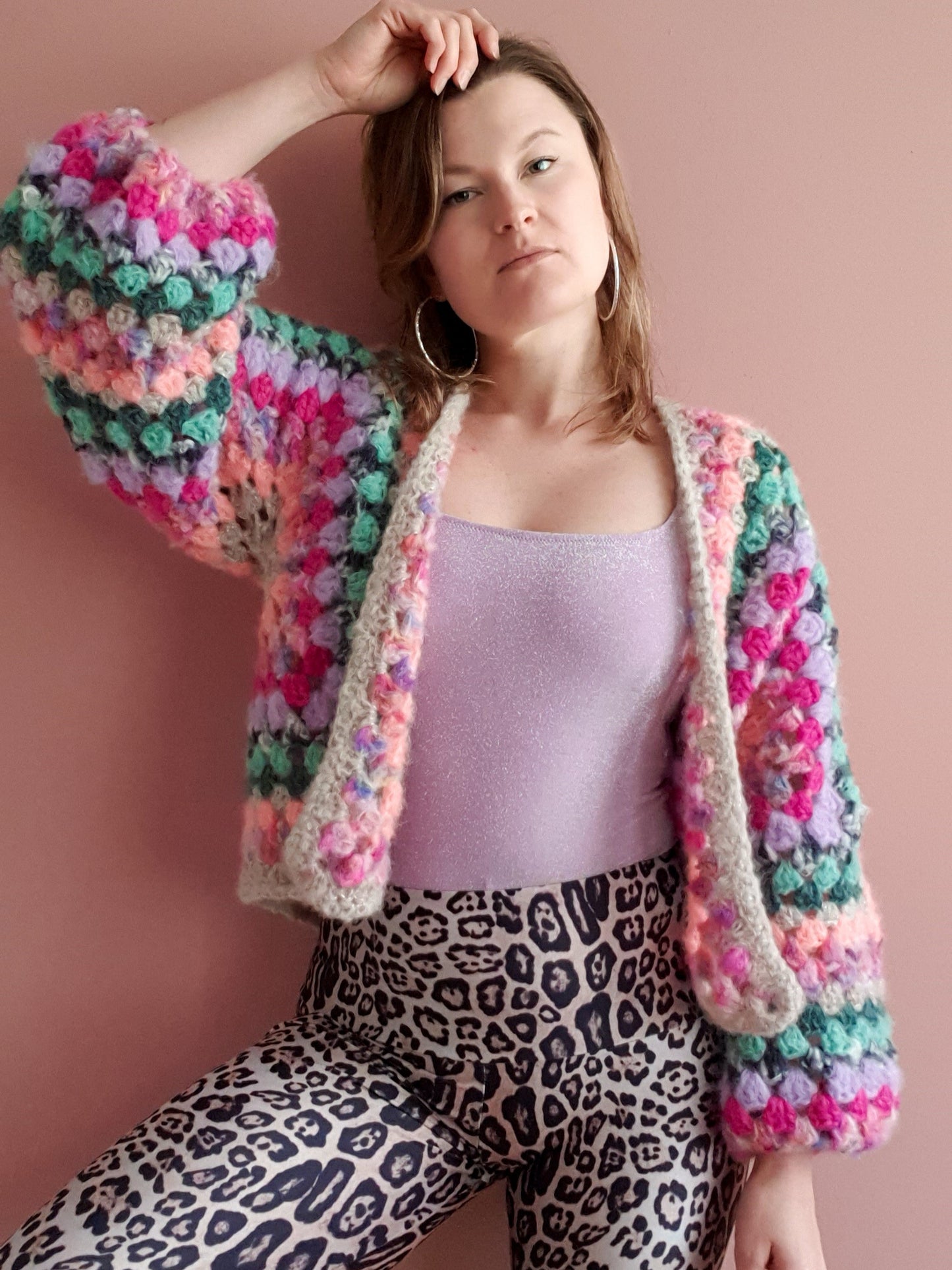 Gimme Candy Cardi | Handmade crochet cardigan made of alpaca &amp; mohair