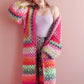 Rainbow Coat | Handmade Häkel-Mantel aus Alpaka & Mohair