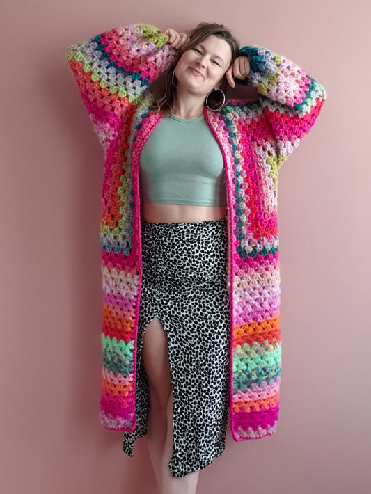 Rainbow Coat | Handmade crochet coat made of alpaca &amp; mohair