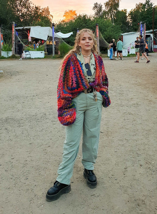 Party Käthe | colorful fake fur cardigan