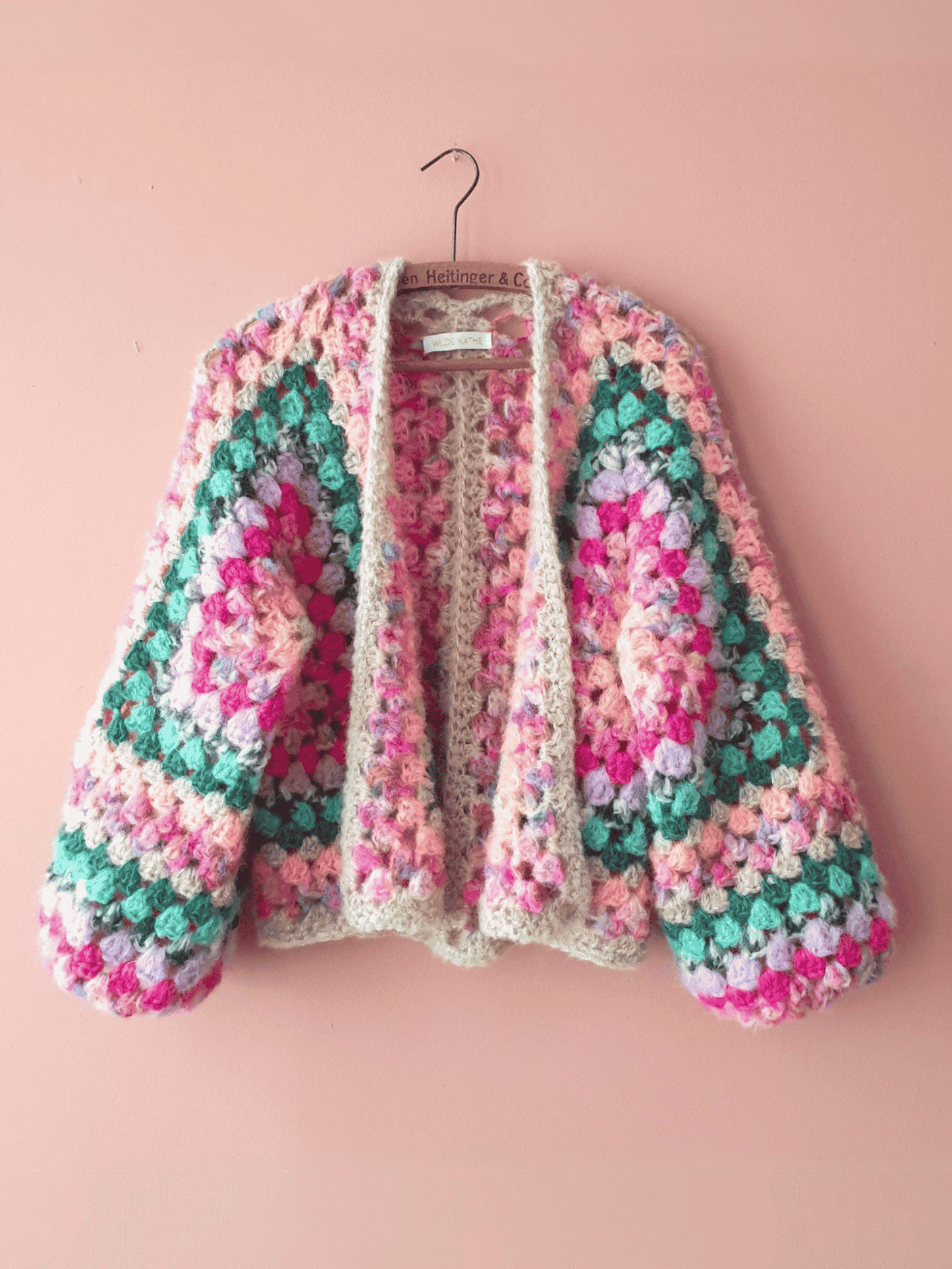 Gimme Candy Cardi | Handmade crochet cardigan made of alpaca &amp; mohair