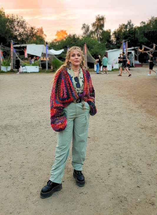 Bunte Strickjacke aus Wolle - Limited Edition
