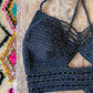Häkeltop | Schwarz & Gold | Größe M/L
